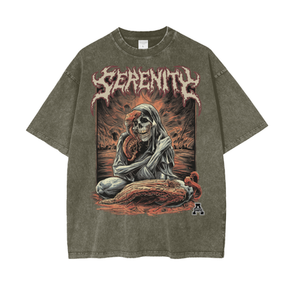 Aonaran Graphic Acid Wash Oversize T-Shirt
