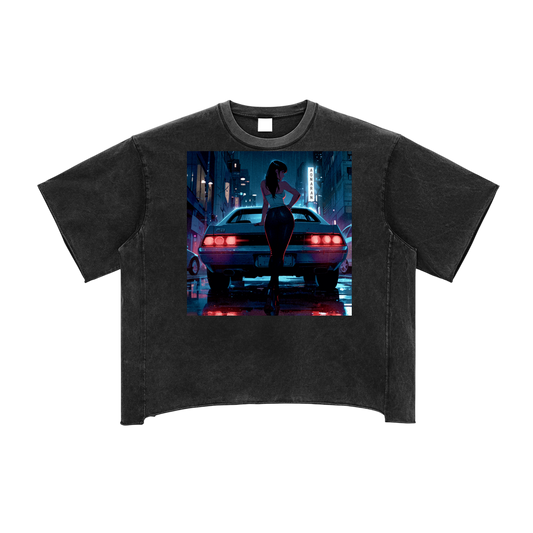 Aonaran 1 OFF Raw Edge Snow Washed Boxy T-Shirt