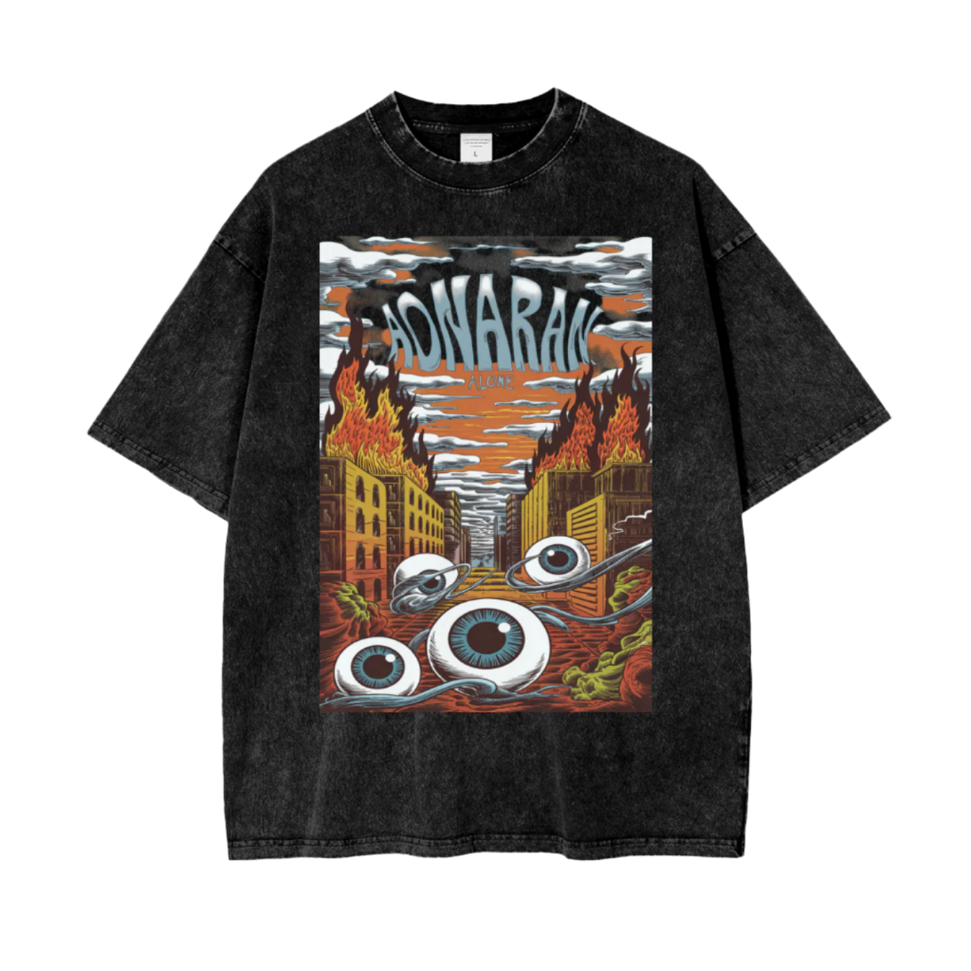 Aonaran Graphic Acid Wash Oversize T-Shirt