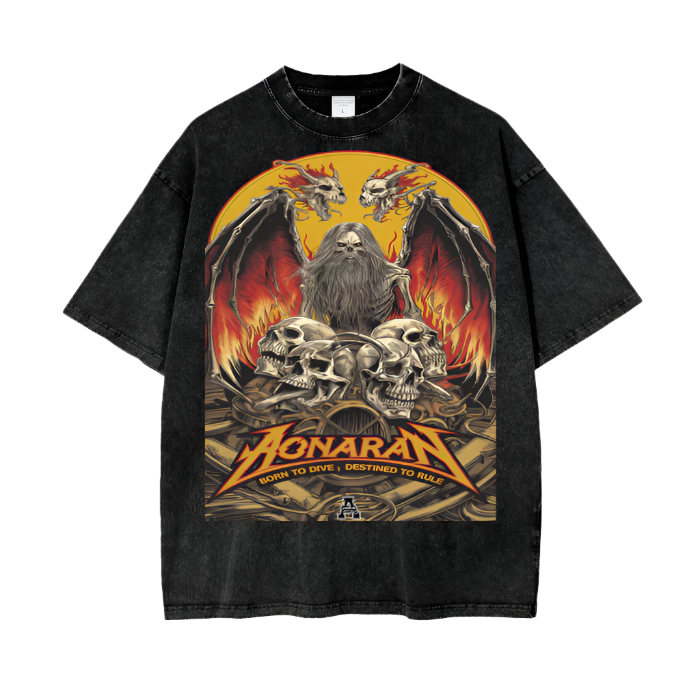Aonaran Graphic Acid Wash Oversize T-Shirt