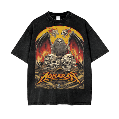 Aonaran Graphic Acid Wash Oversize T-Shirt