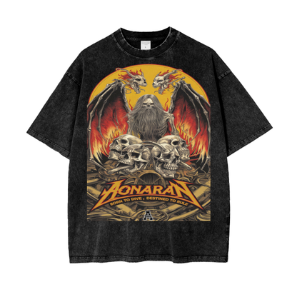 Aonaran Graphic Acid Wash Oversize T-Shirt
