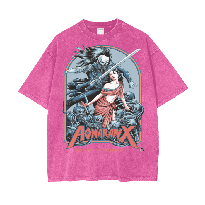Aonaran Graphic Acid Wash Oversize T-Shirt