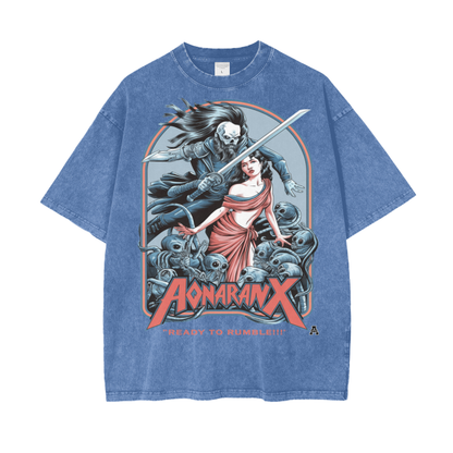 Aonaran Graphic Acid Wash Oversize T-Shirt