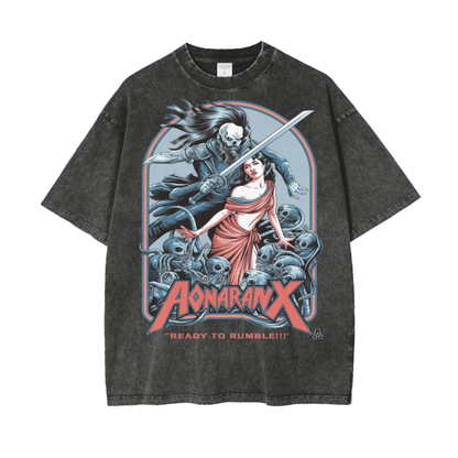 Aonaran Graphic Acid Wash Oversize T-Shirt