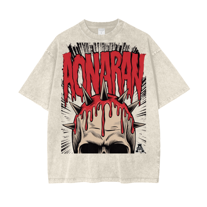 Aonaran Graphic Acid Wash Oversize T-Shirt