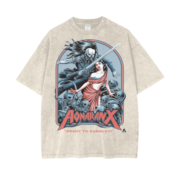 Aonaran Graphic Acid Wash Oversize T-Shirt