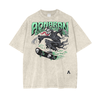 Aonaran Graphic Acid Wash Oversize T-Shirt