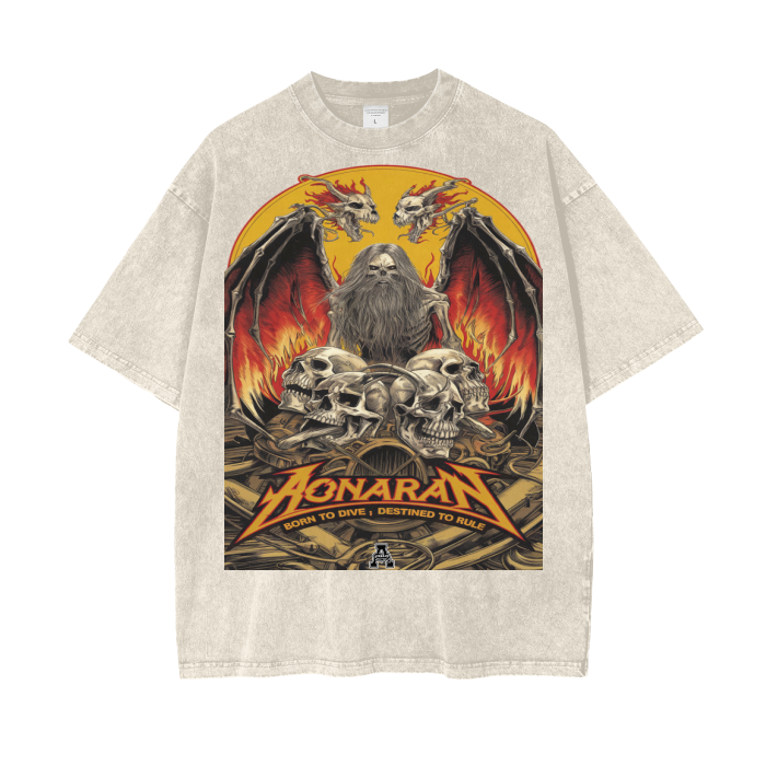 Aonaran Graphic Acid Wash Oversize T-Shirt