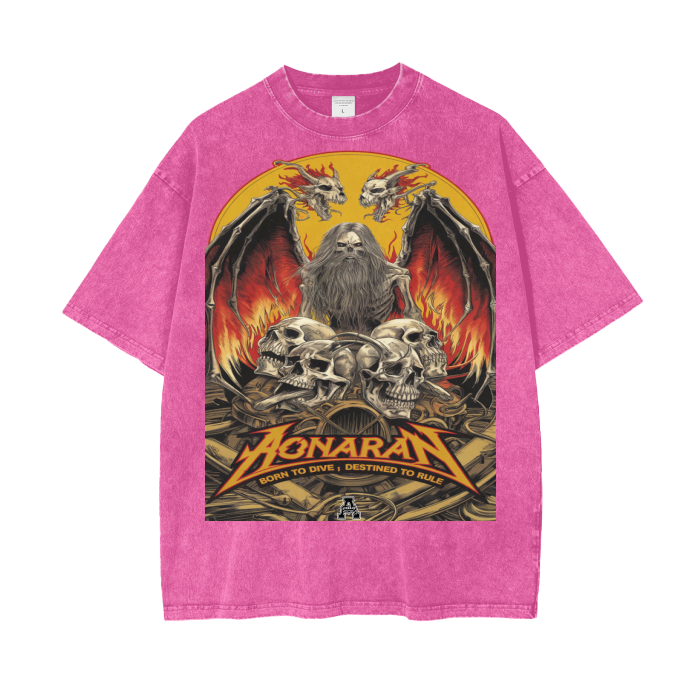 Aonaran Graphic Acid Wash Oversize T-Shirt