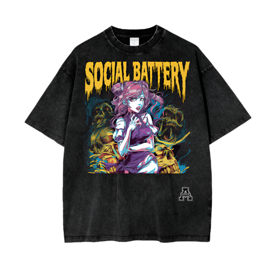 Aonaran Graphic Acid Wash Oversize T-Shirt