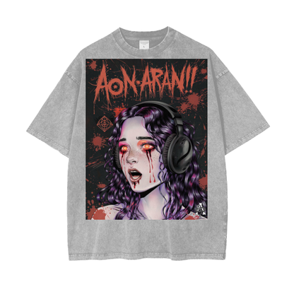 Aonaran Graphic Acid Wash Oversize T-Shirt