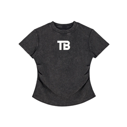 ThunderBuddies Vintaged-Wash Bodycon Cotton T-Shirt
