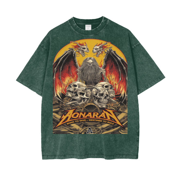 Aonaran Graphic Acid Wash Oversize T-Shirt