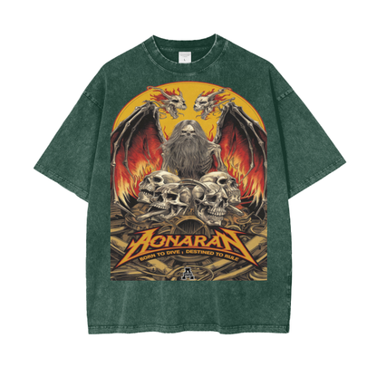 Aonaran Graphic Acid Wash Oversize T-Shirt