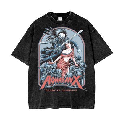 Aonaran Graphic Acid Wash Oversize T-Shirt