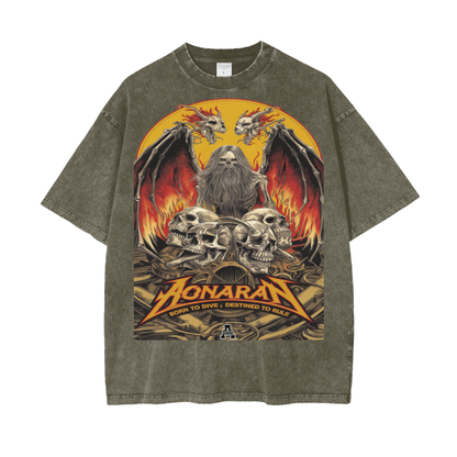 Aonaran Graphic Acid Wash Oversize T-Shirt