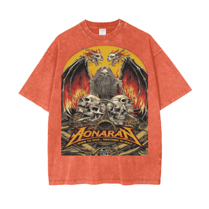 Aonaran Graphic Acid Wash Oversize T-Shirt