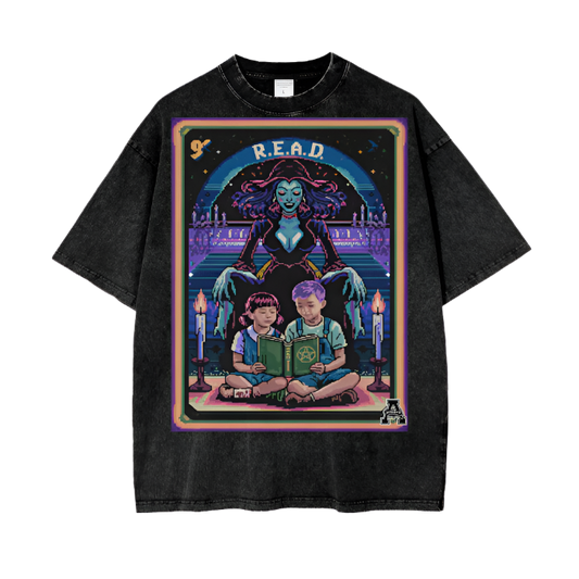 Aonaran Graphic Acid Wash Oversize T-Shirt