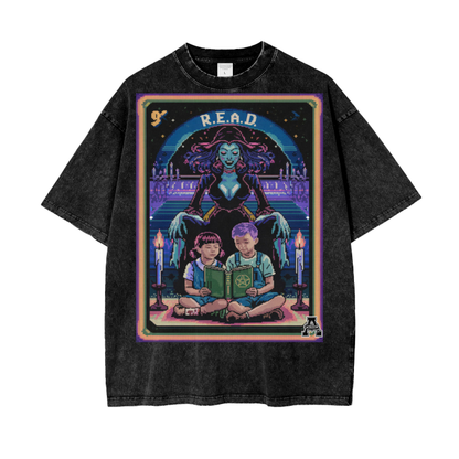 Aonaran Graphic Acid Wash Oversize T-Shirt