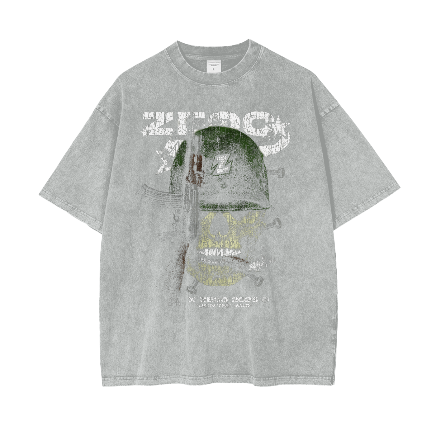 Join The War by Zeqq Oversize Snow Washed T-Shirt