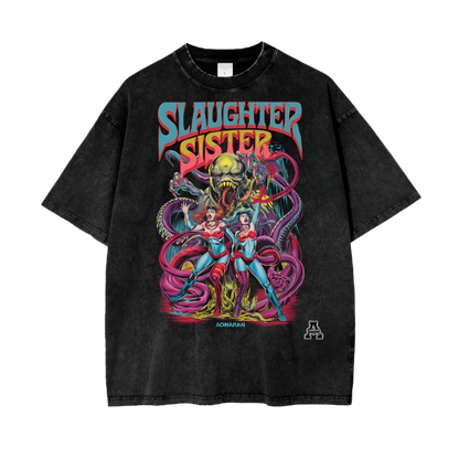Aonaran Graphic Acid Wash Oversize T-Shirt