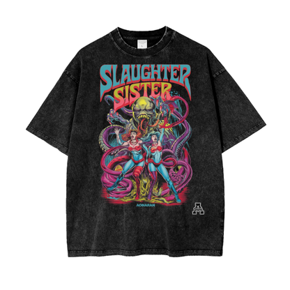Aonaran Graphic Acid Wash Oversize T-Shirt