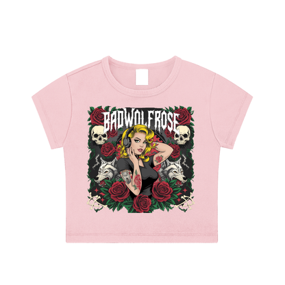BadWolfRose Snow Washed Crop Top
