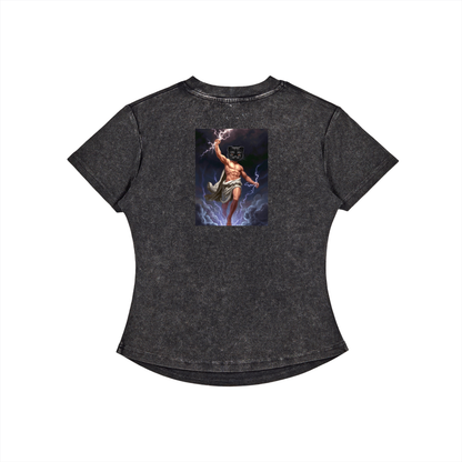 ThunderBuddies Vintaged-Wash Bodycon Cotton T-Shirt