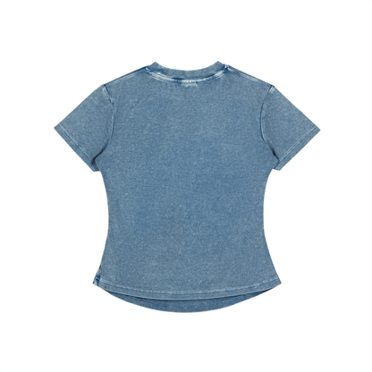 DIDI Season 2 Vintaged-Wash Bodycon Cotton T-Shirt