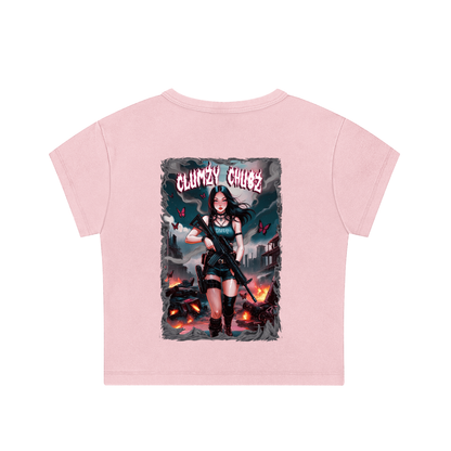 Clumzy Chubz Snow Washed Crop Top