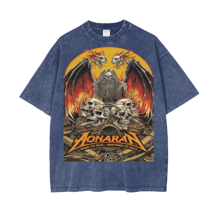 Aonaran Graphic Acid Wash Oversize T-Shirt