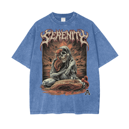 Aonaran Graphic Acid Wash Oversize T-Shirt