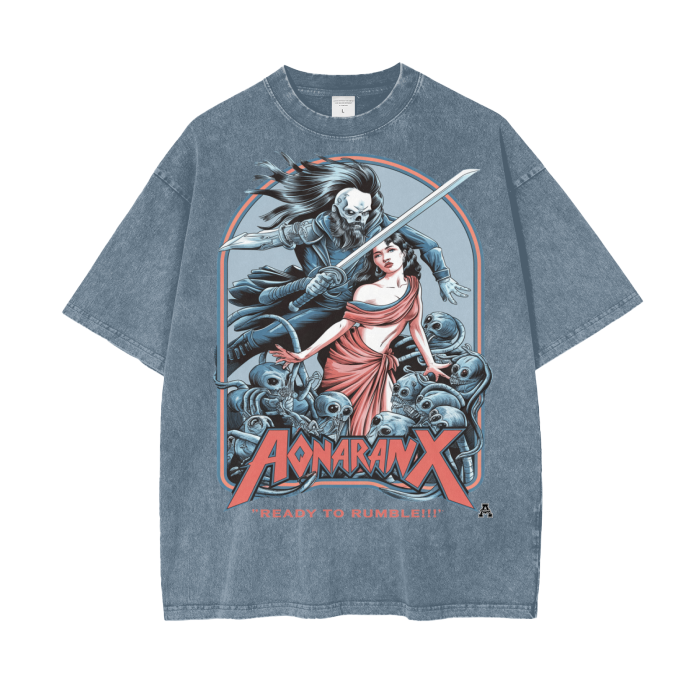 Aonaran Graphic Acid Wash Oversize T-Shirt