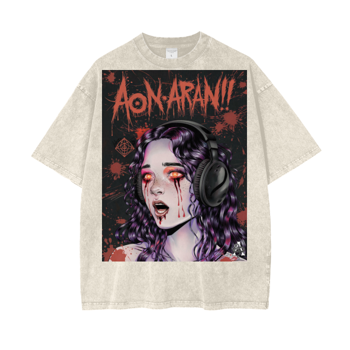 Aonaran Graphic Acid Wash Oversize T-Shirt