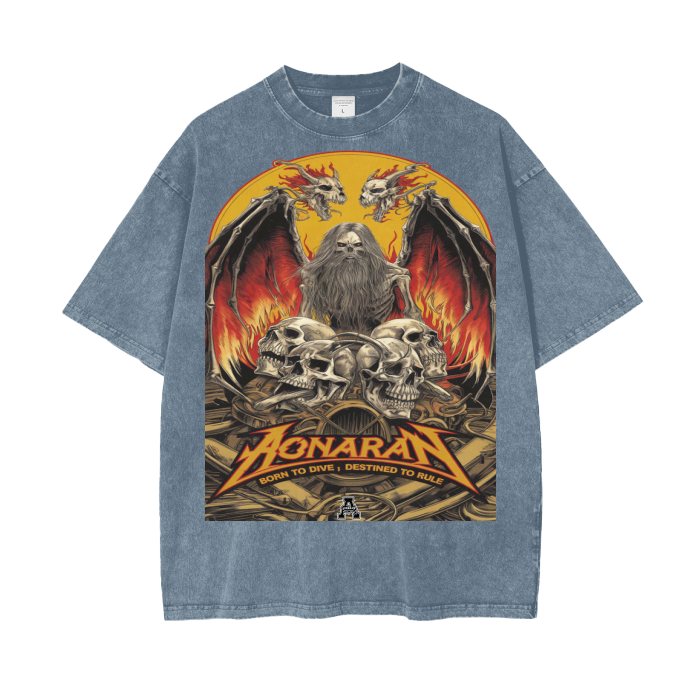 Aonaran Graphic Acid Wash Oversize T-Shirt
