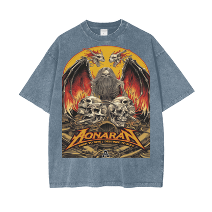 Aonaran Graphic Acid Wash Oversize T-Shirt