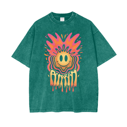 Aonaran Graphic Acid Wash Oversize T-Shirt