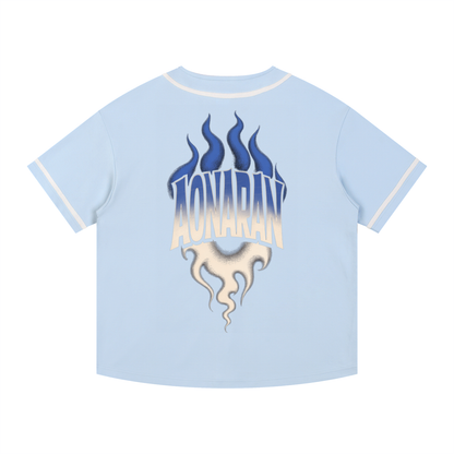 Aonaran Varsity Contrast Piped Button-Up Jersey