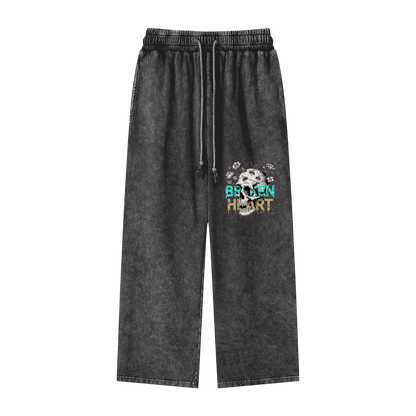 Aonaran 1 OFF Acid Wash Straight Leg Pants