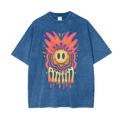Aonaran Graphic Acid Wash Oversize T-Shirt