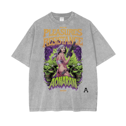 Aonaran Graphic Acid Wash Oversize T-Shirt