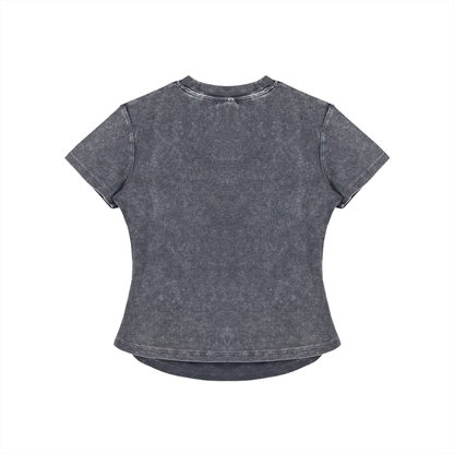 DIDI Season 2 Vintaged-Wash Bodycon Cotton T-Shirt