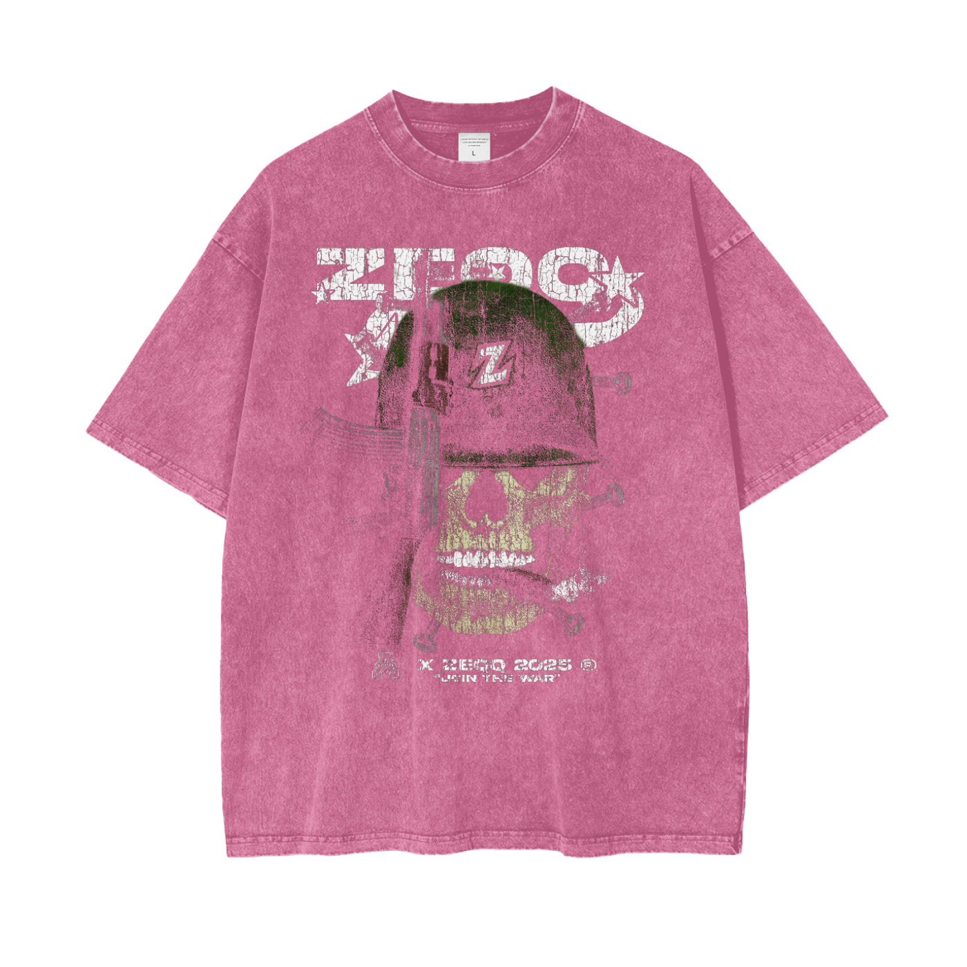 Join The War by Zeqq Oversize Snow Washed T-Shirt