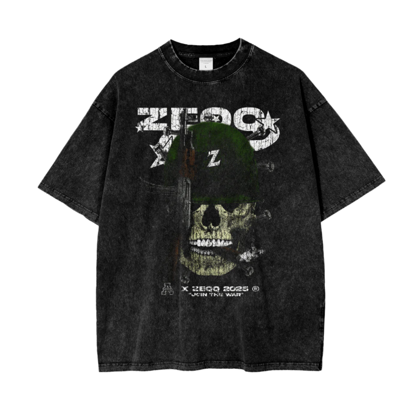 Join The War by Zeqq Oversize Snow Washed T-Shirt