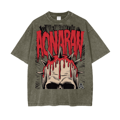 Aonaran Graphic Acid Wash Oversize T-Shirt