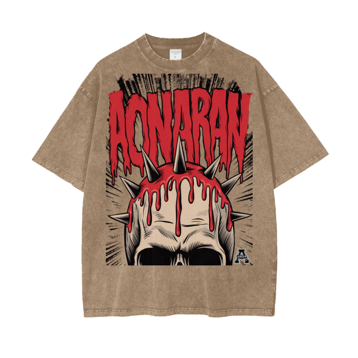 Aonaran Graphic Acid Wash Oversize T-Shirt