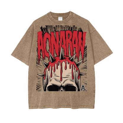 Aonaran Graphic Acid Wash Oversize T-Shirt