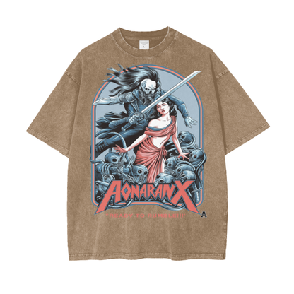 Aonaran Graphic Acid Wash Oversize T-Shirt