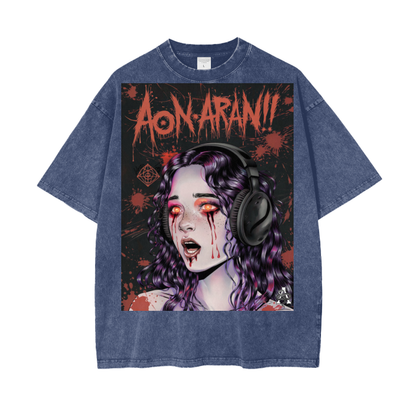 Aonaran Graphic Acid Wash Oversize T-Shirt